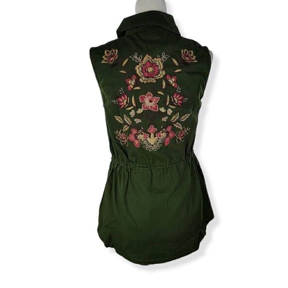 Sweet Wanderer Green Utility Floral Vest Small - Picture 3 of 5